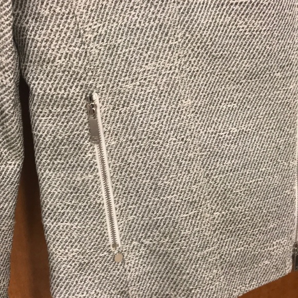 Moto jacket Lafayette 148. Sz 2 Neutral tweed - Picture 3 of 8